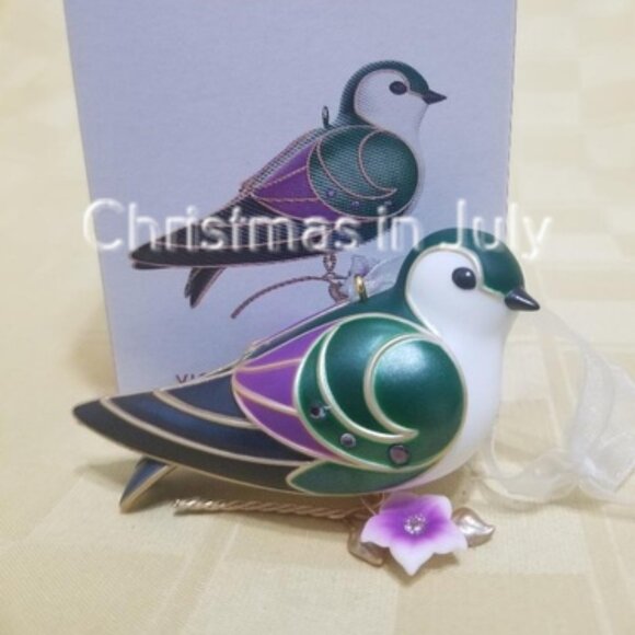 Hallmark 2024 Violet-Green Swallow Beauty of Birds series Christmas Ornament - Picture 1 of 2